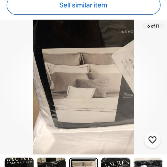 Ralph Lauren Spencer Sateen Gray Border King  Duvet Cover 300TC,$420 - Picture 6 of 13